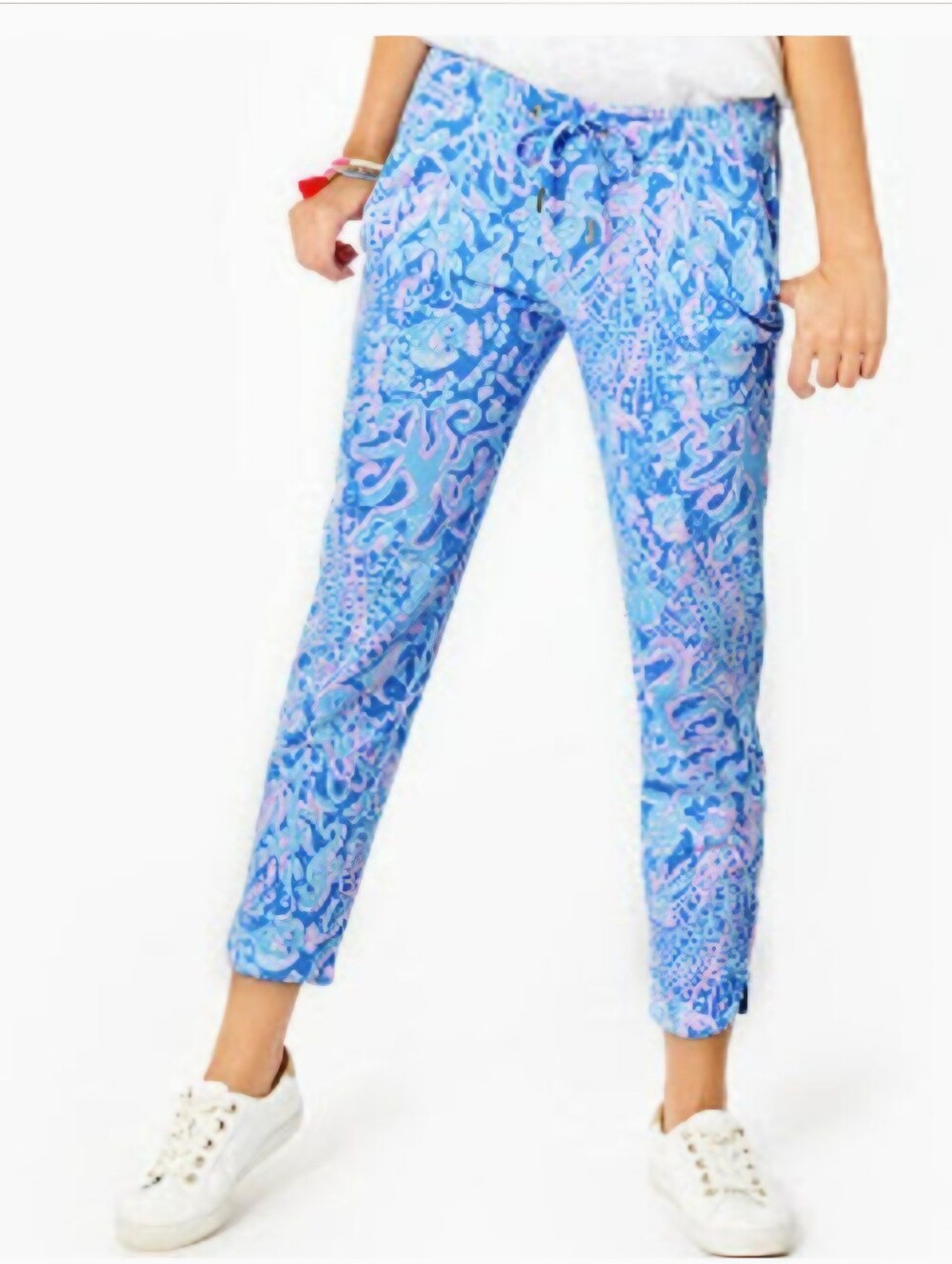 Lilly Pulitzer Emora Knit Pants-Boca Blue Sea What I Sea